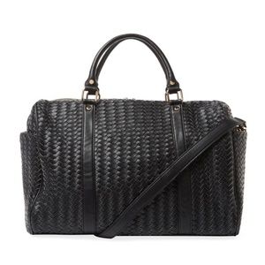 ❌ SOLD ❌: Bleecker Woven Black Vegan Weekender